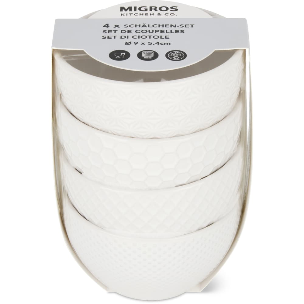 Migros Kitchen & Co. Schälchen Set weiss, struktur