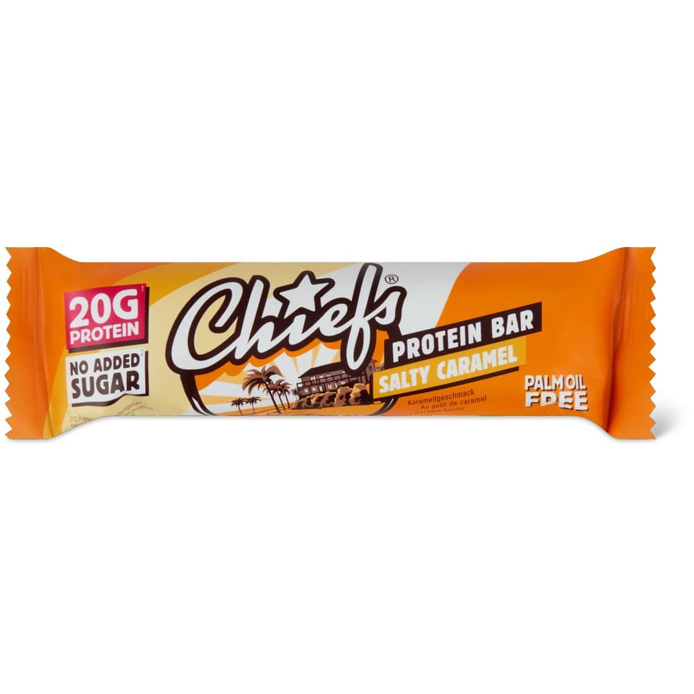 Chiefs Protein Bar Salty Caramel, ohne Zuckerzusatz