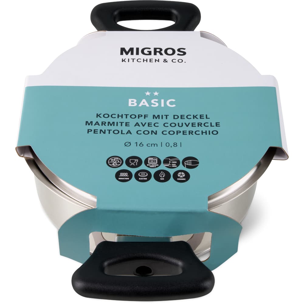 Migros Kitchen & Co. Basic Kochtopf mit Deckel Ø 16 cm, 1 L