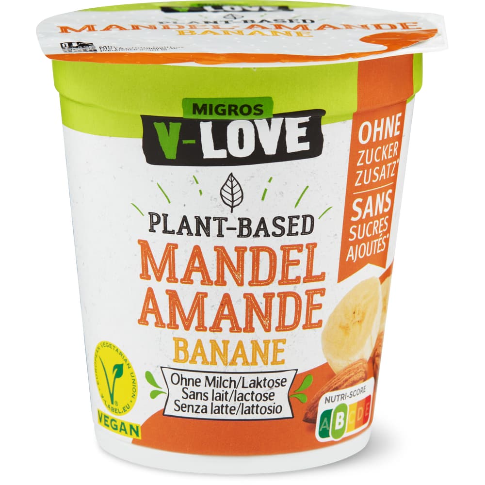 V-Love vegurt Banane, laktosefrei, vegan, ohne Zuckerzusatz