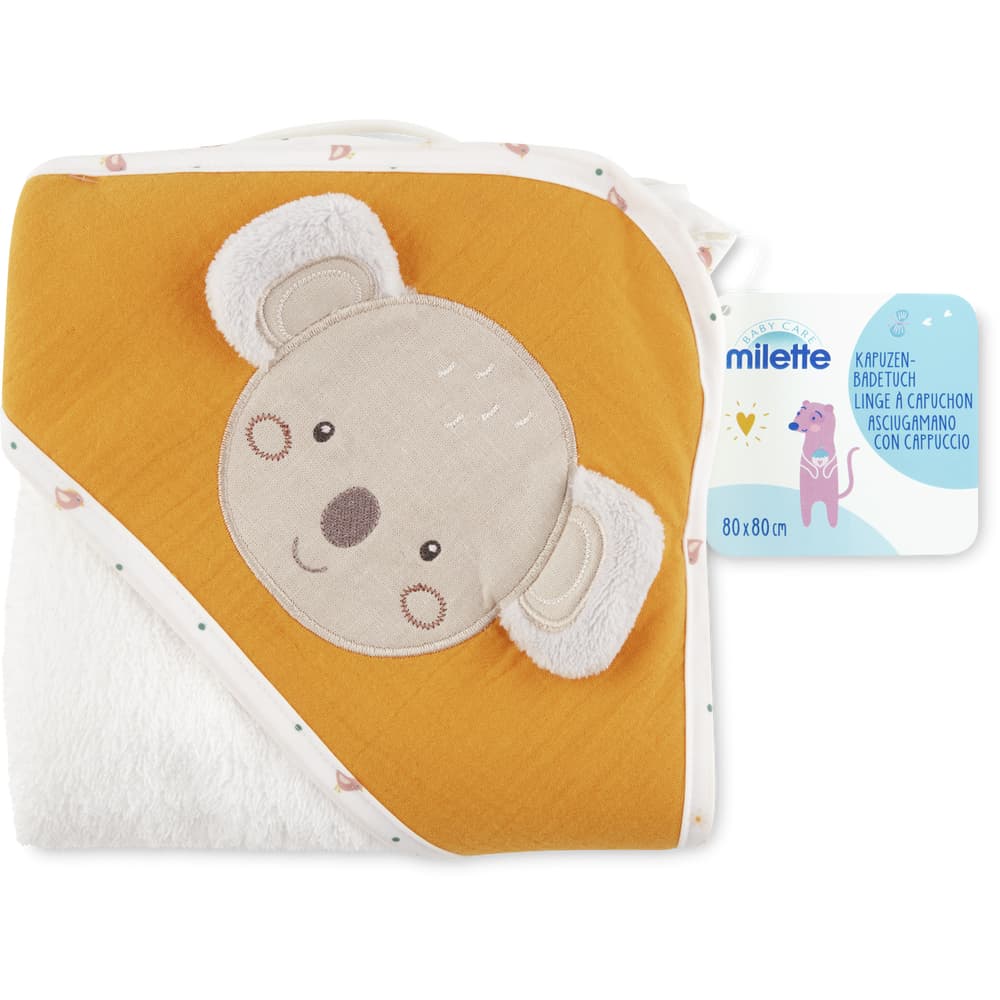 Milette Baby Care Kapuzen-Badetuch 80 x 80 cm