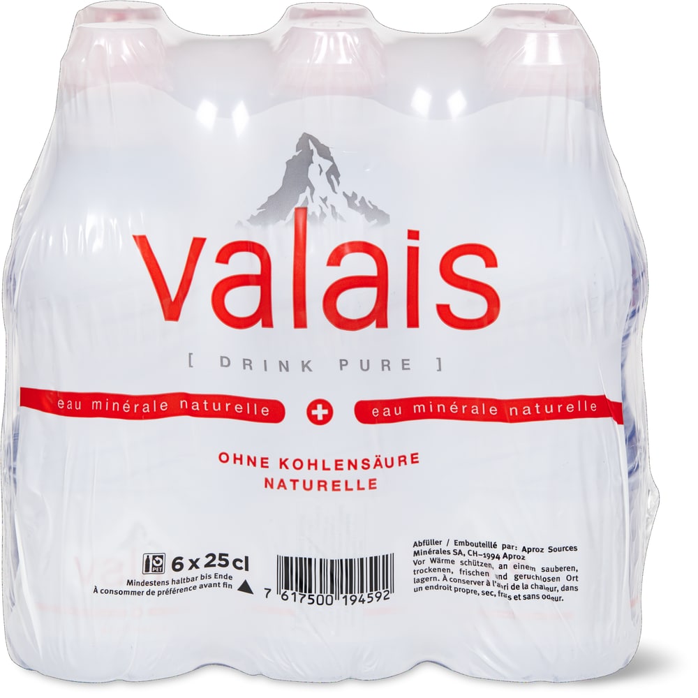 Valais Mineralwasser ohne Kohlensäure