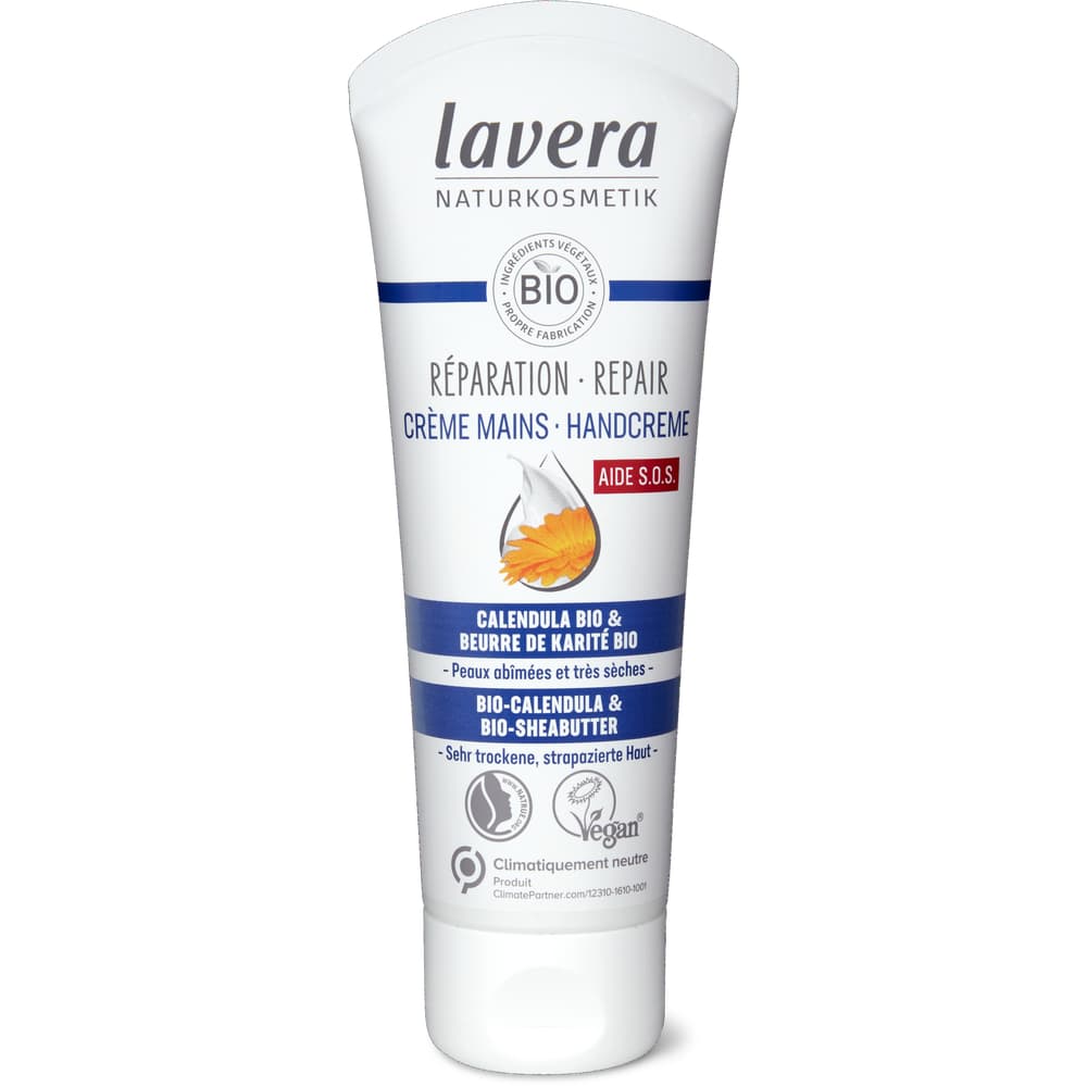 Lavera Repair Handcreme Bio-Calendula & Bio-Sheabutter, sehr trockene & strapazierte Haut , vegan