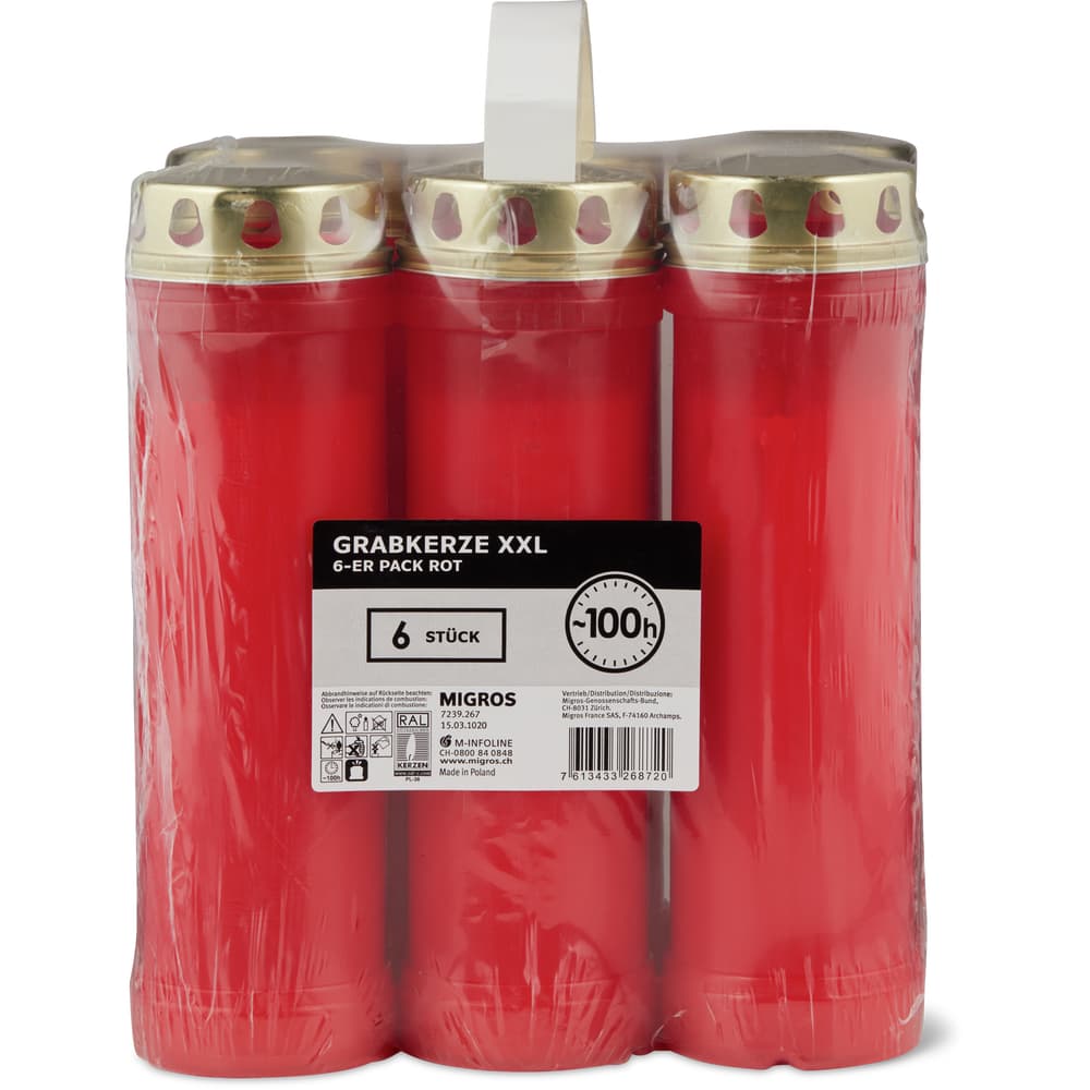 Migros Home Grabkerze rot, 100h