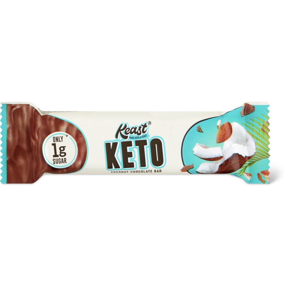 Keto Riegel Schokolade und Kokosnuss