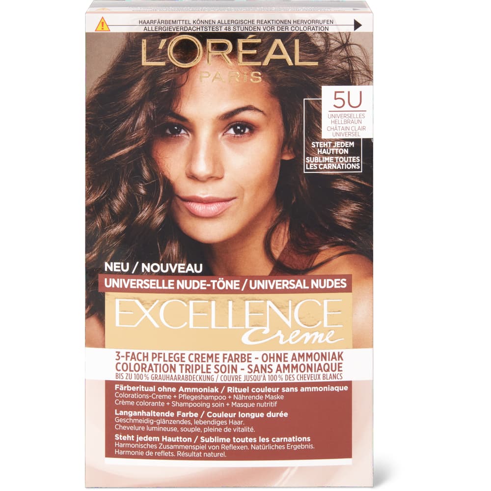 L'Oréal Paris Coloration Nude 5U Hellbraun, permanent, ohne Ammoniak
