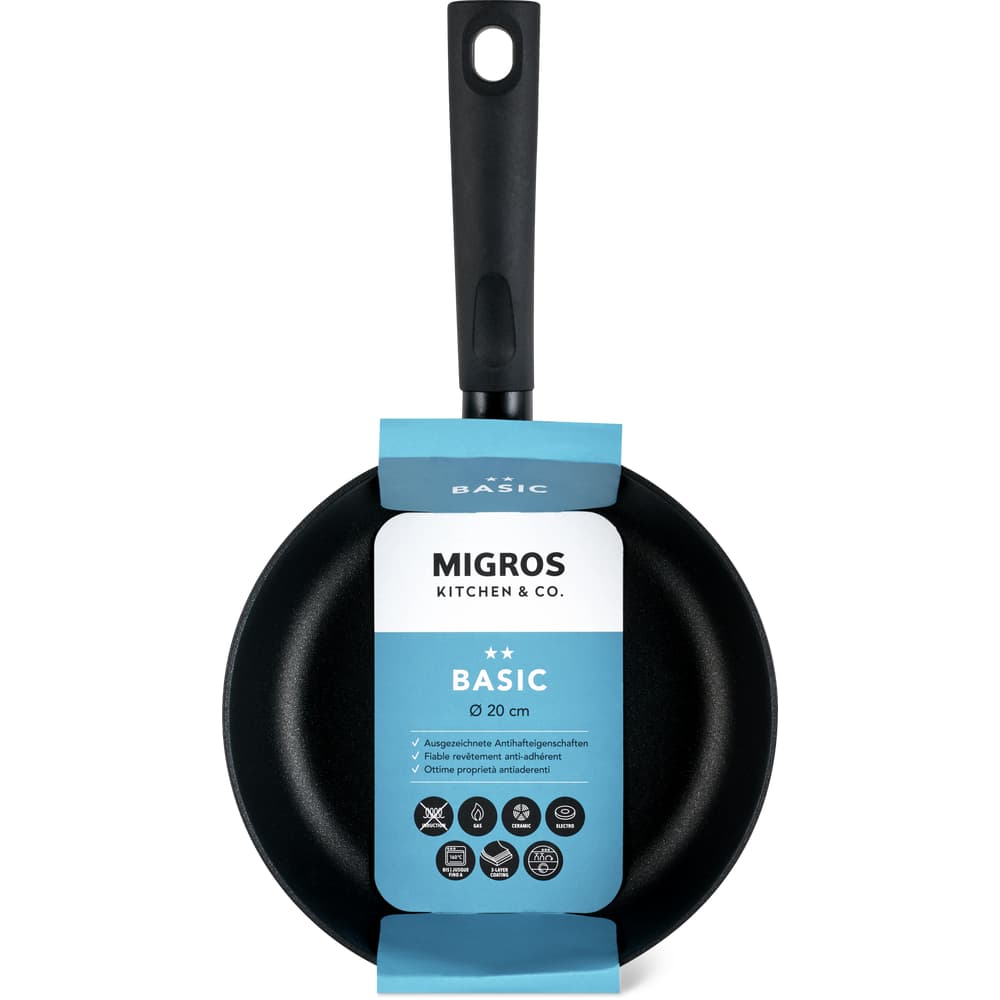 Migros Kitchen & Co. Basic Bratpfanne Ø 20 cm, hoch, schwarz