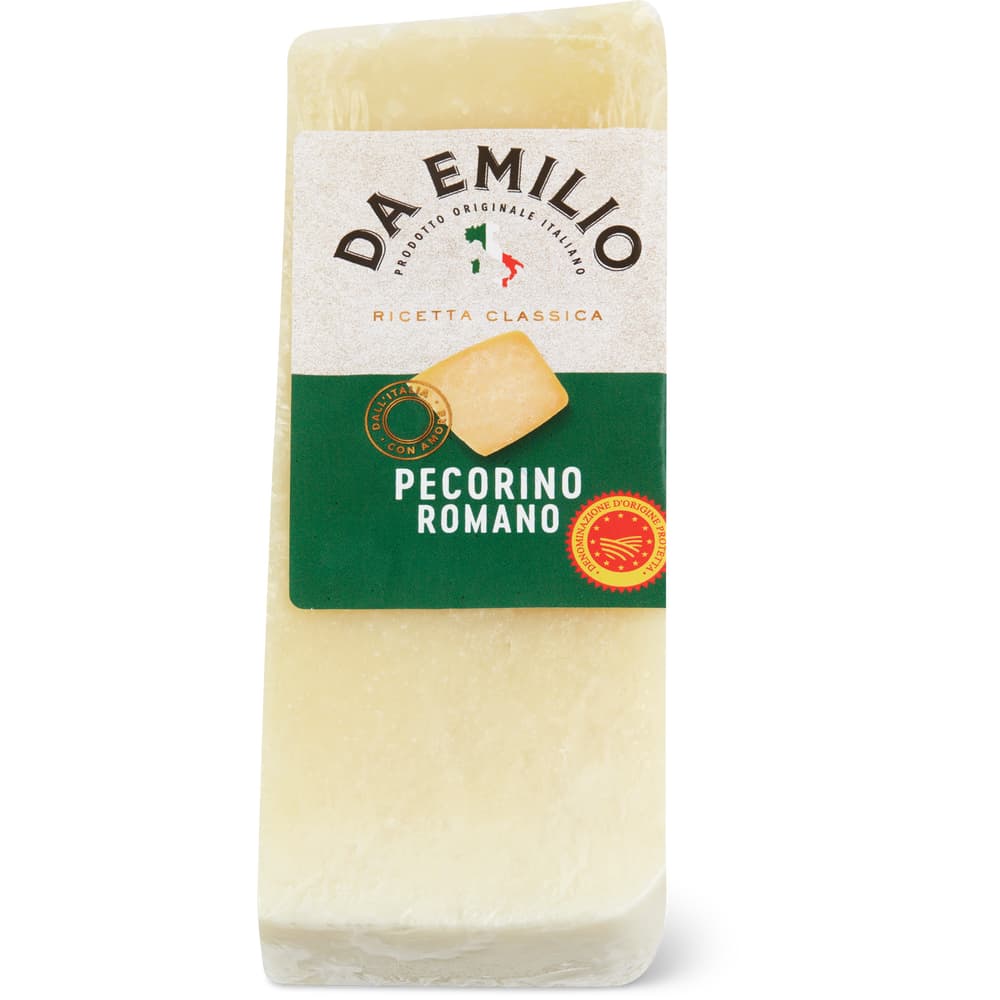 Da Emilio Pecorino Romano Italienischer Extra-Hartkäse, vollfett, aus thermisierter Schafsmilch