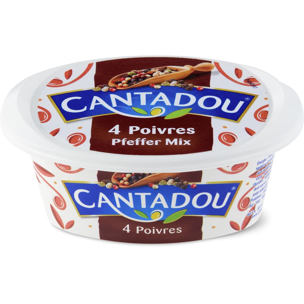 Cantadou Doppelrahm-Frischkäs pasteurisiert Vier Pfeffer