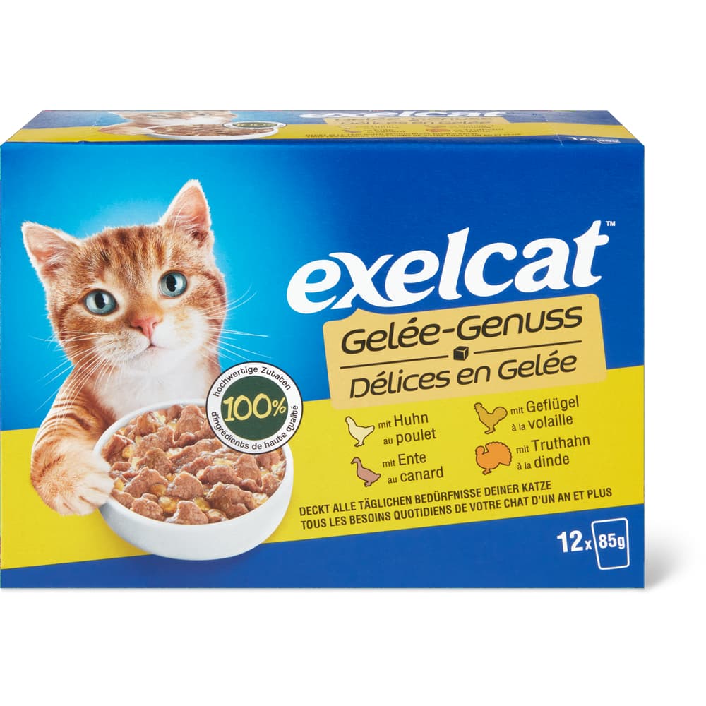 Exelcat Adult Häppchen in Gelée Geflügel