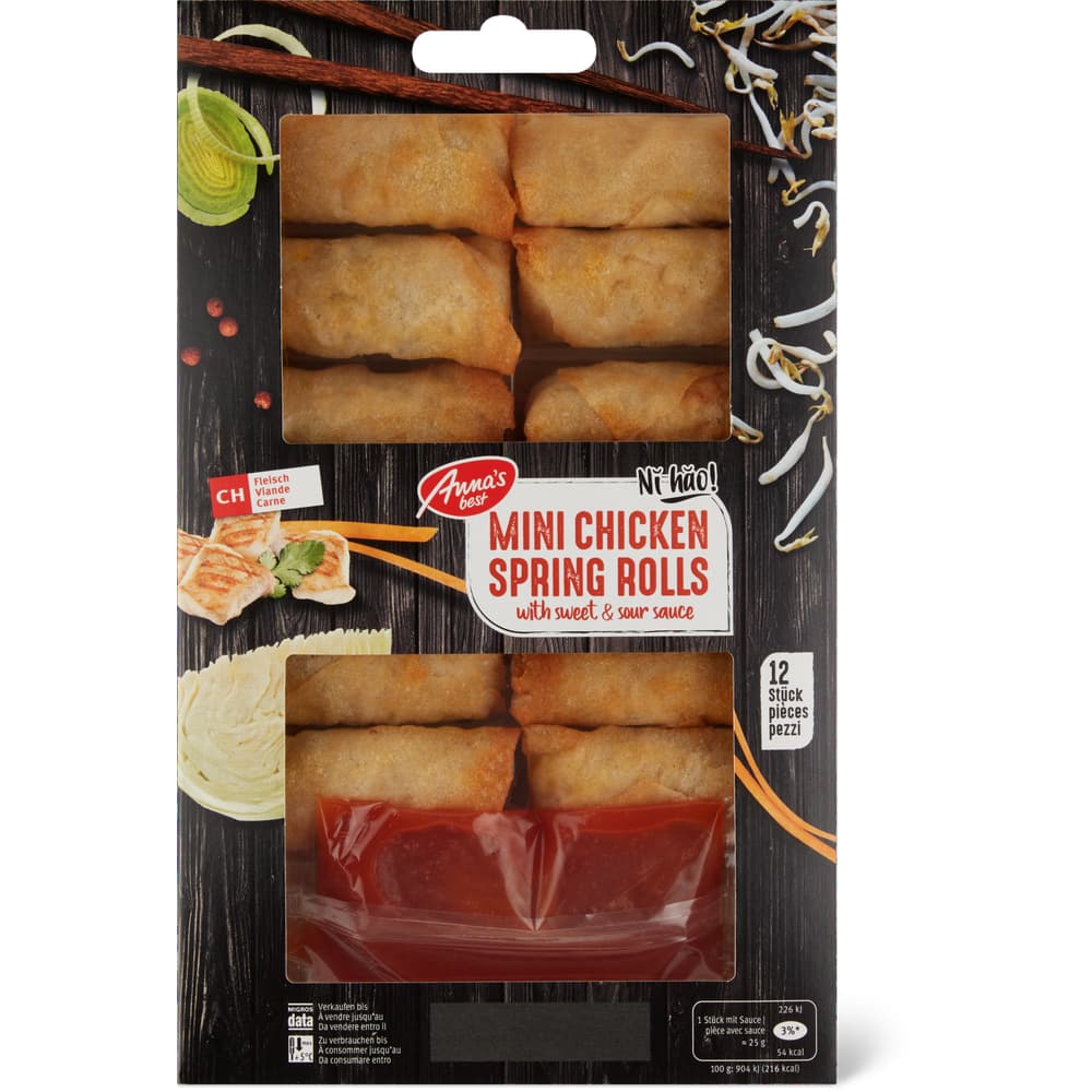 Anna's Best Mini Chicken Springrolls with sweet and sour sauce