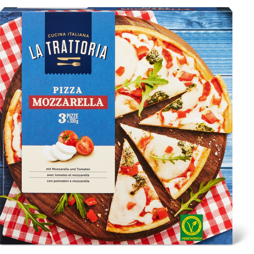 La Trattoria Pizza Mozzarella, vegetarisch