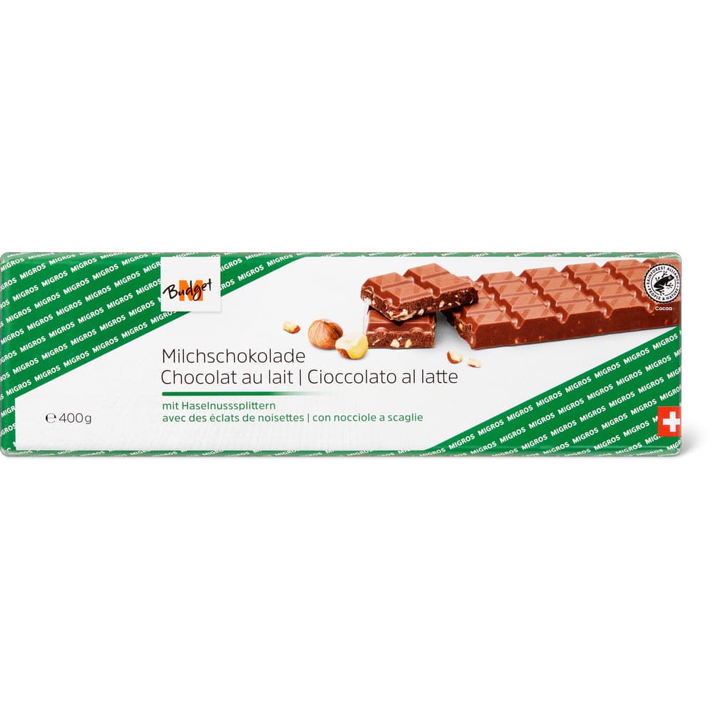 M-Budget · Chocolat au lait · avec des éclats de noisette