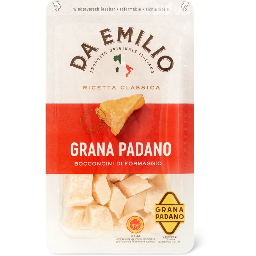 Da Emilio Grana Padano Italienischer Extra-Hartkäse, 3/4 fett, aus Rohmilch Block