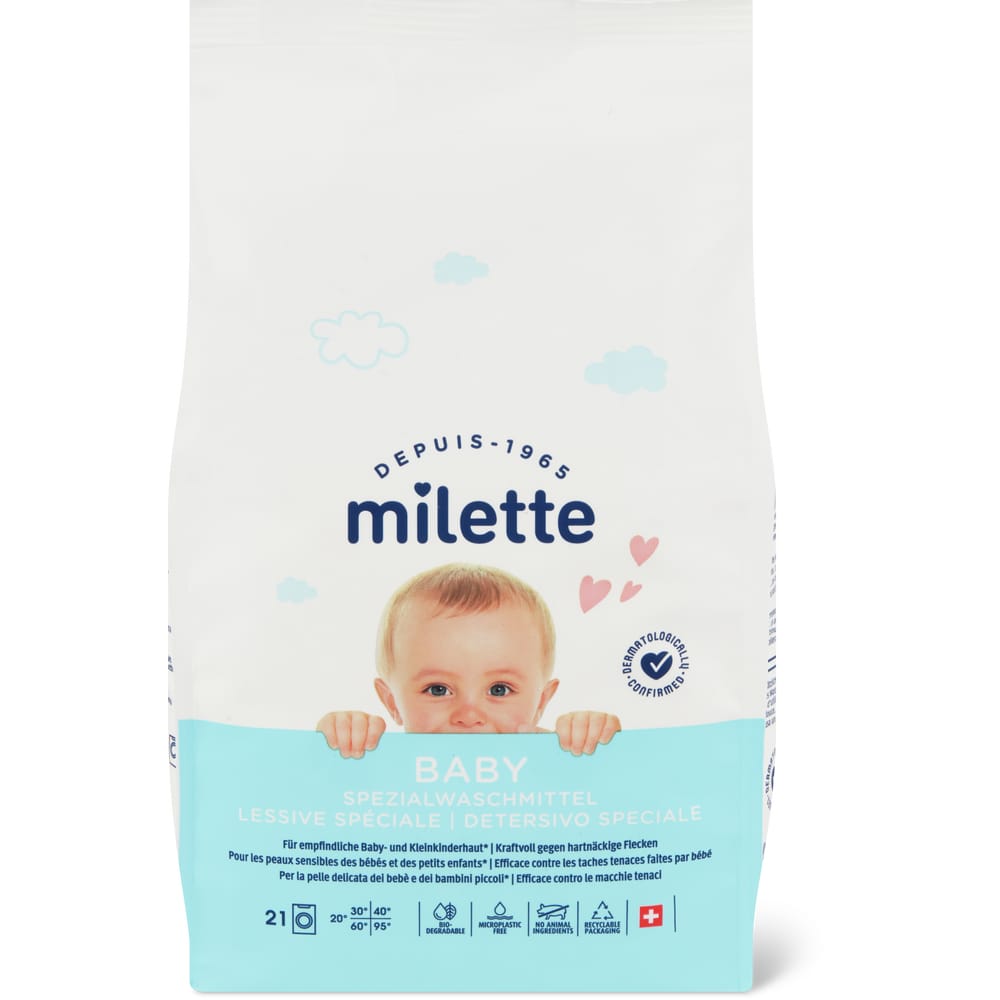 Milette Waschpulver für Baby 21 Waschgänge