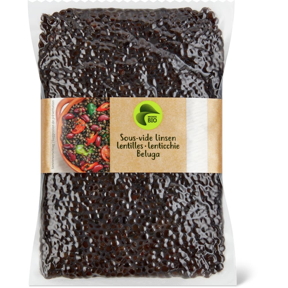 Migros Bio Belugalinsen gekocht, vakuumiert