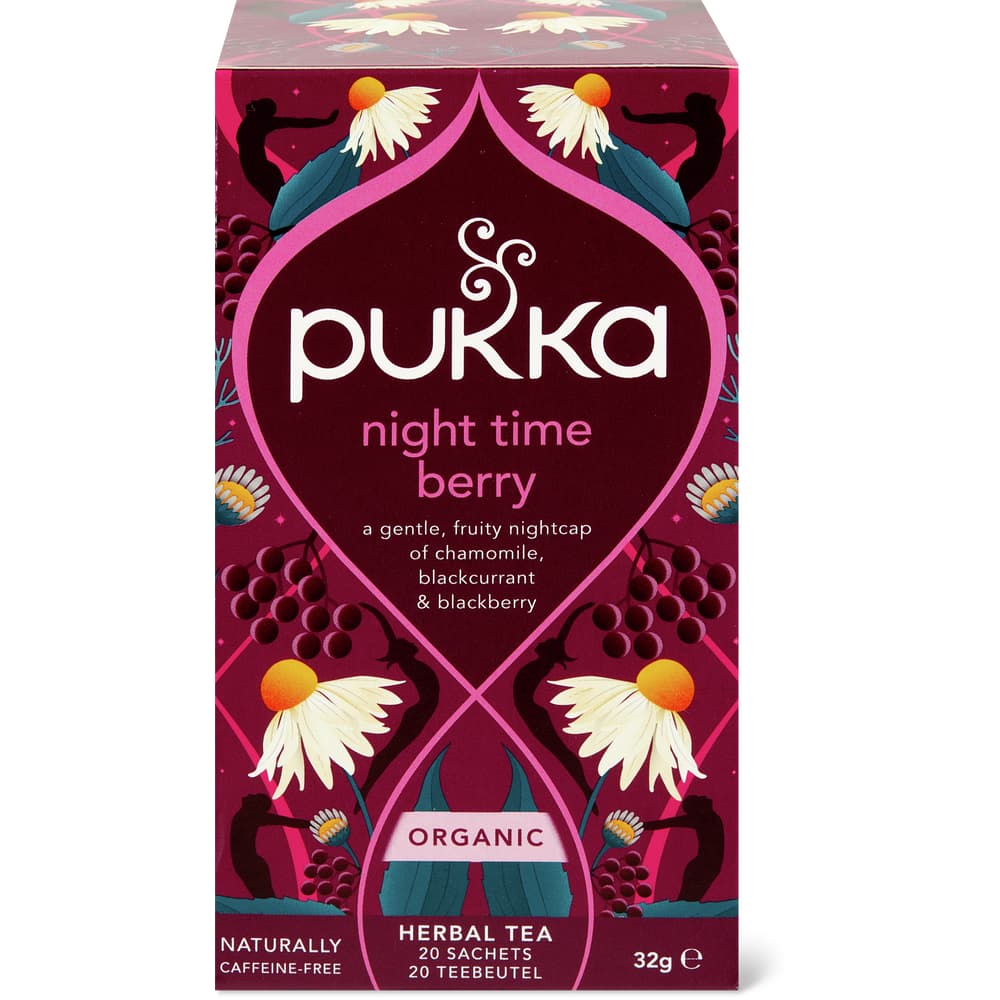 Pukka Früchtetee Night Time Berry Bio, Beeren, Echinacea & Kamille