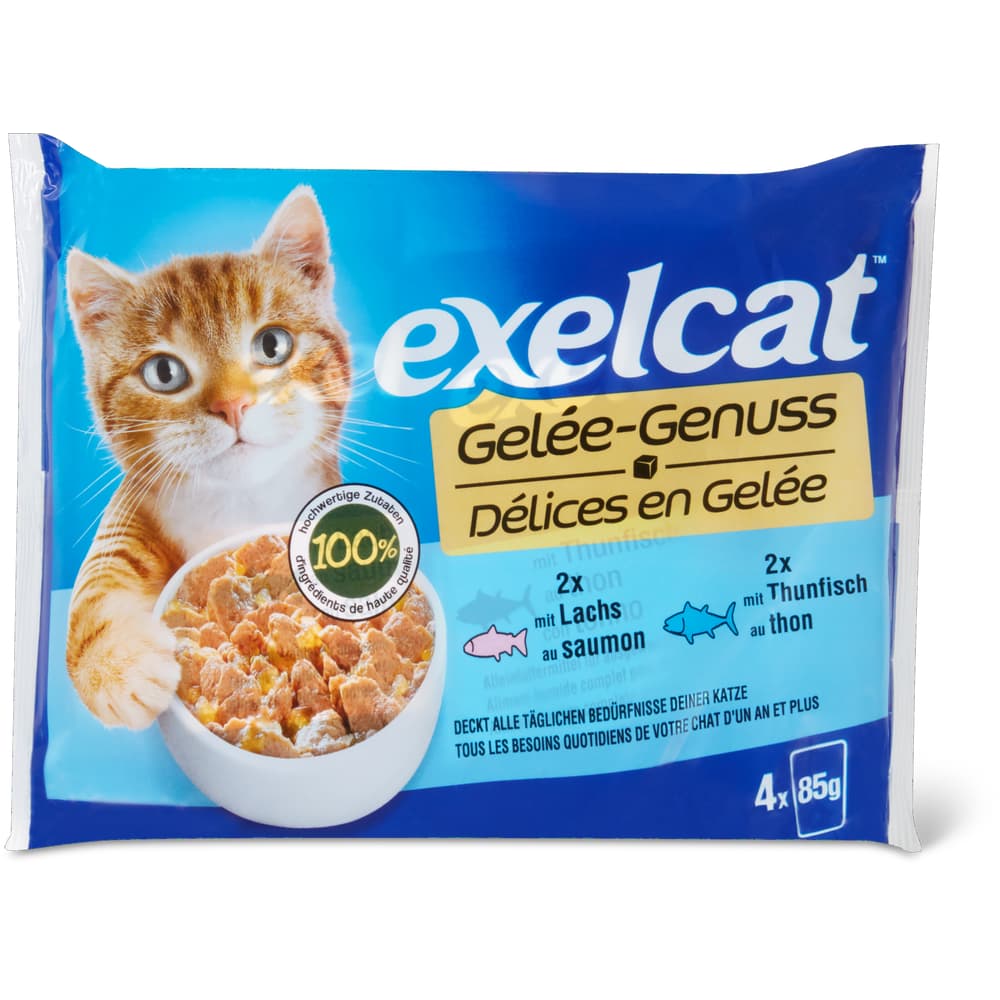Exelcat Adult Häppchen in Gelée Lachs, Thunfish