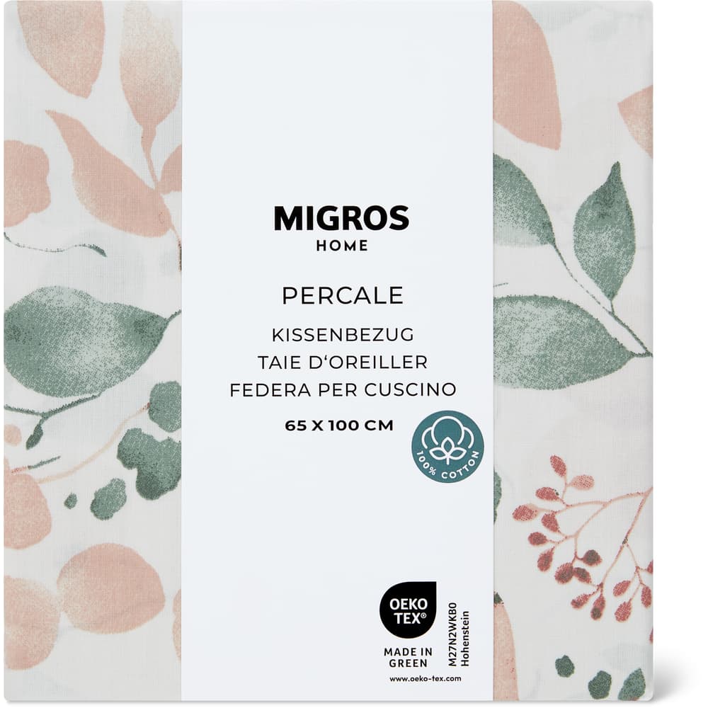 Migros Home Kissenbezug Percale 65x100cm, Blumen
