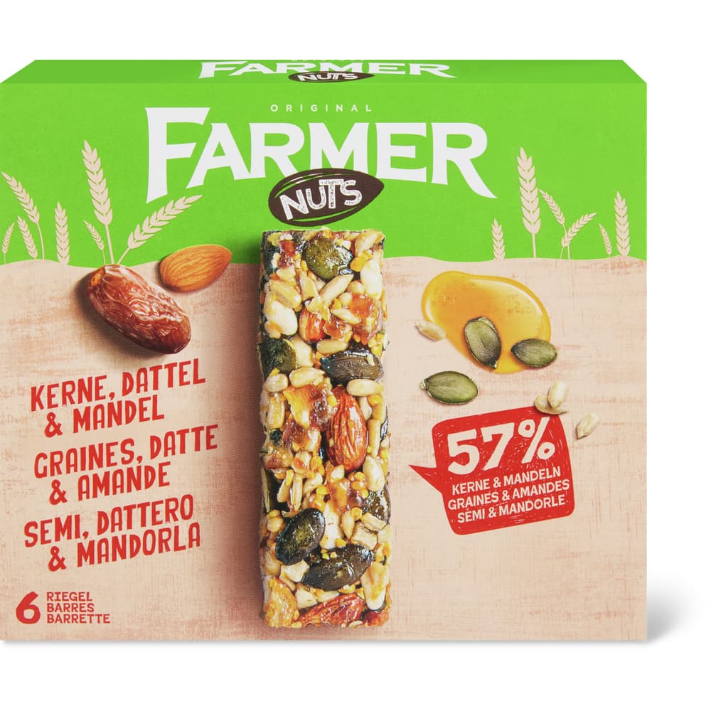 Farmer Nuts Kerne, Dattel und Mandel Riegel