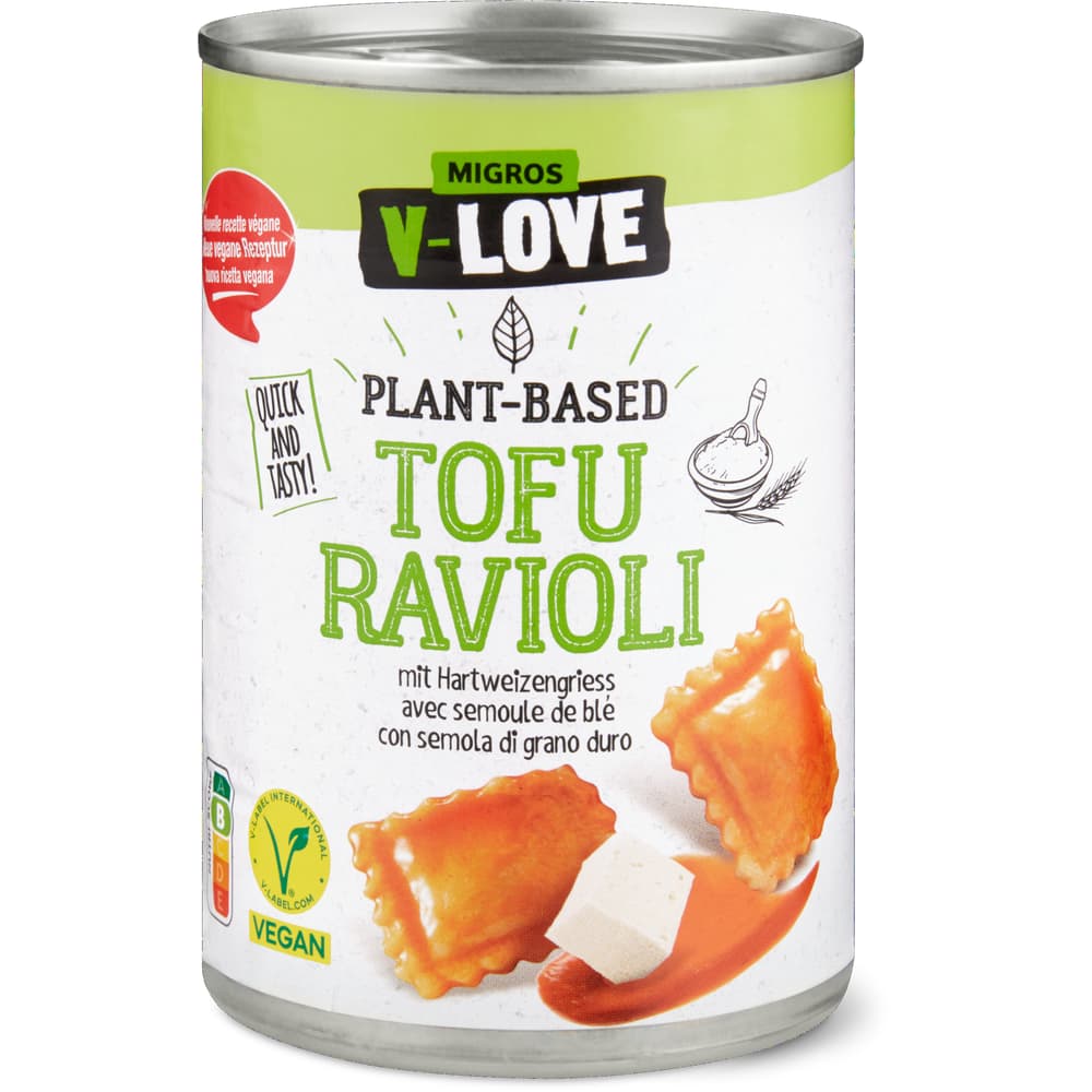 V-Love Tofu Ravioli mit Hartweizengriess