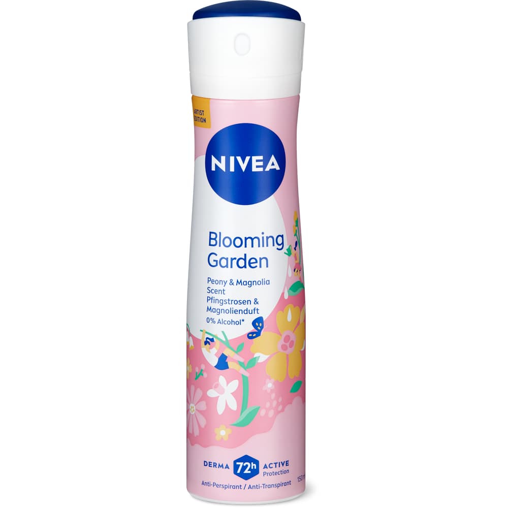 Nivea Deo Spray Blooming Garden 72h, 0% Alkohol, Anti-Transpirant