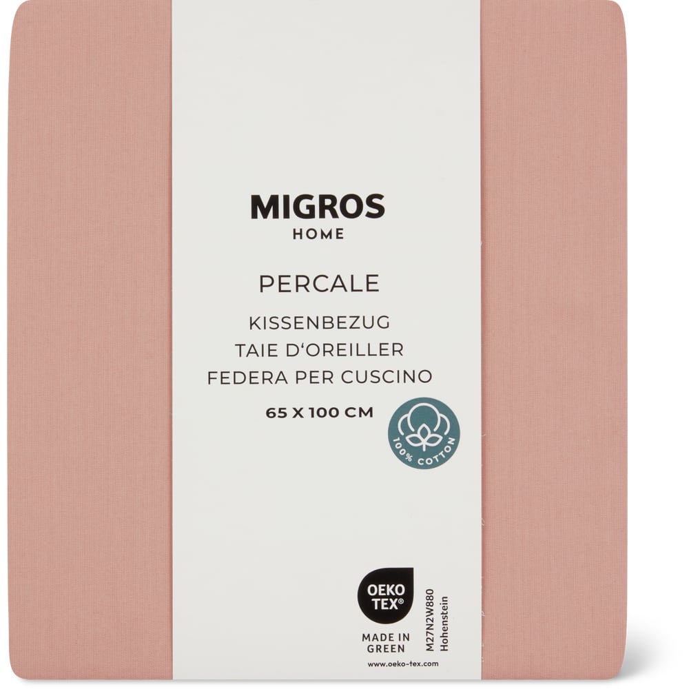 Migros Home Kissenbezug Percale 65x100cm, rosa