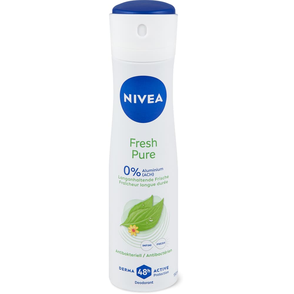 Nivea Deo Spray Fresh Pure 0% Aluminium, 48h, Anitbakteriell