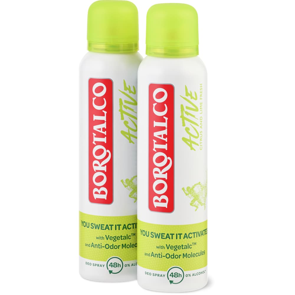 Borotalco Deo Spray Active 48h, 0% Alkohol