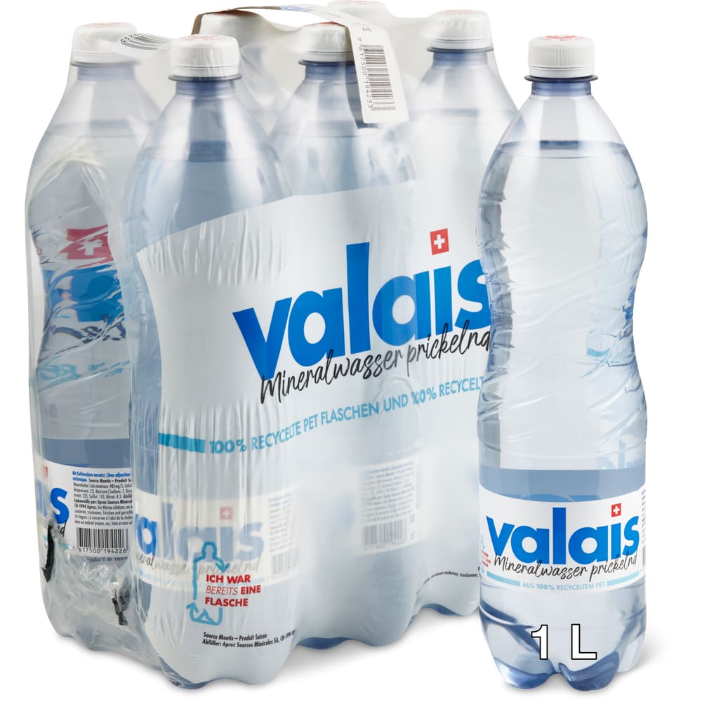 Valais Mineralwasser Aus der Region, prickelnd