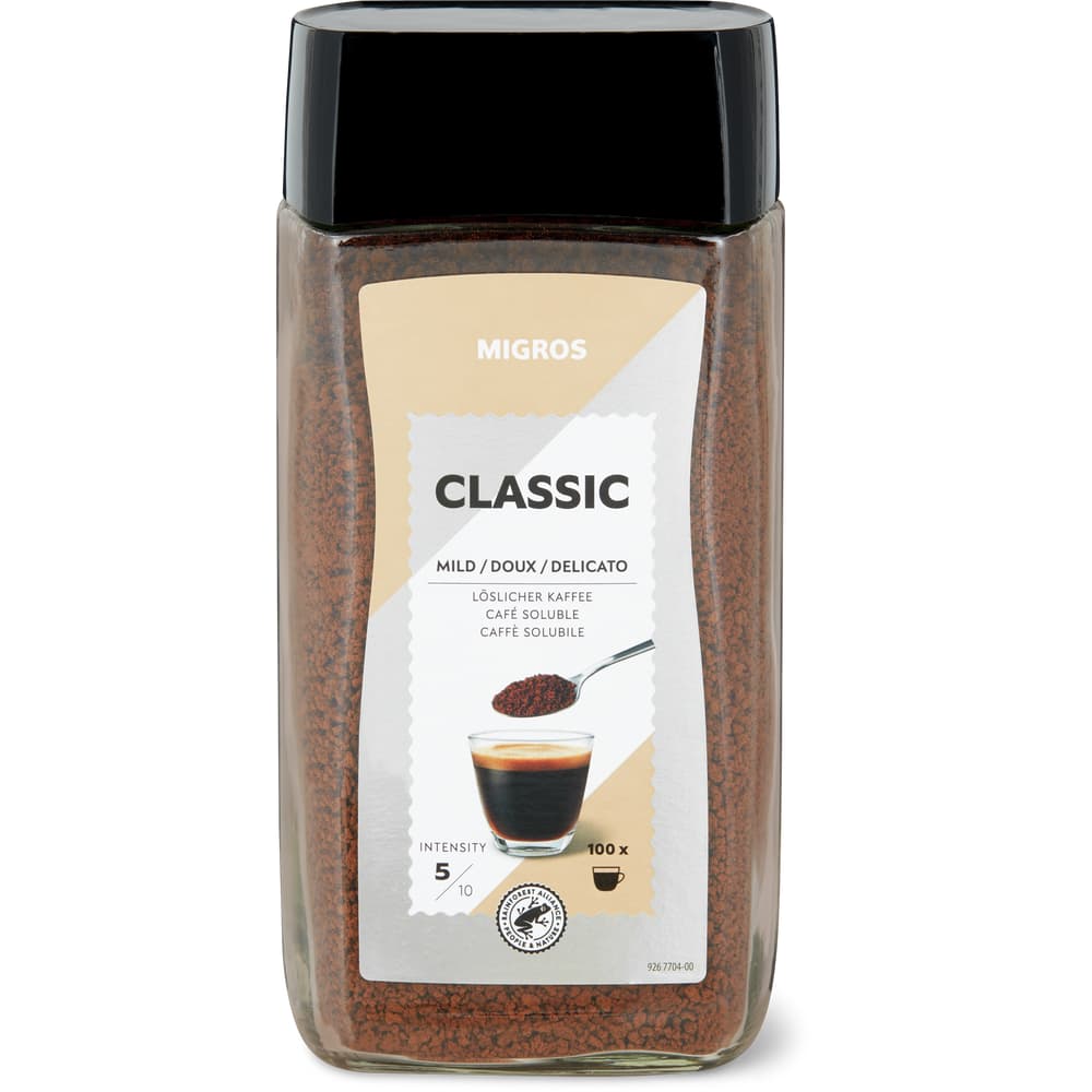 Migros Classic Löslicher Kaffee Mild Intensität 5/10