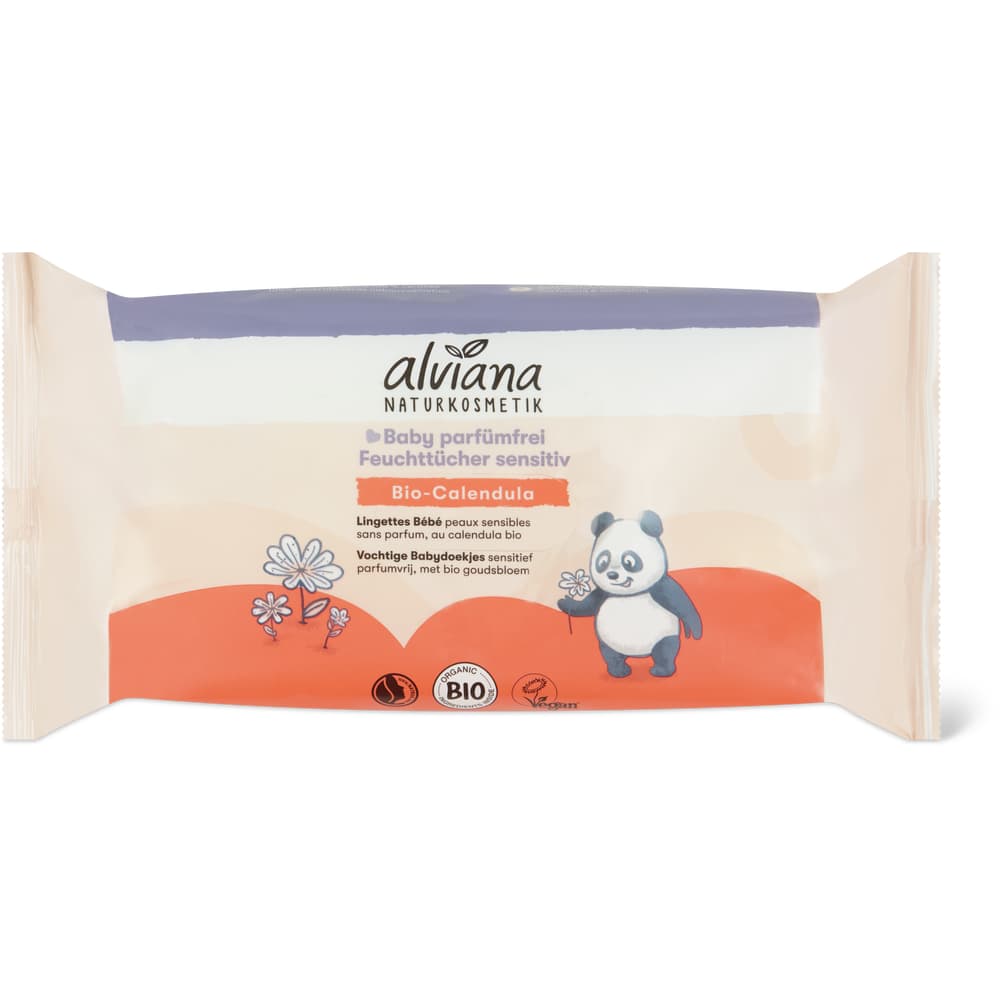 alviana Naturkosmetik Baby-Feuchttücher Calendula