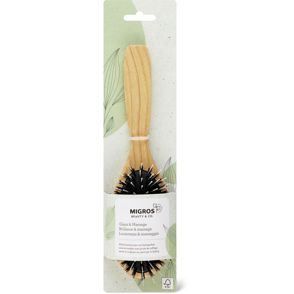 Migros Beauty & Co. Holzhaarbuerste gemischte Borsten