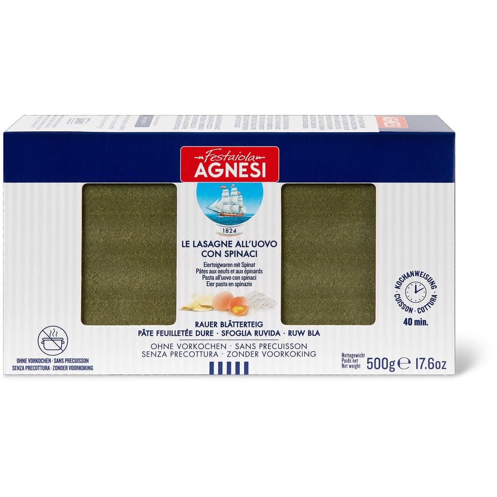 Agnesi Lasagne Spinat aus Eiern