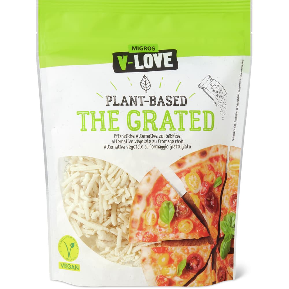 V-Love The Grated Pflanzliche Alternative zu Reibkäse