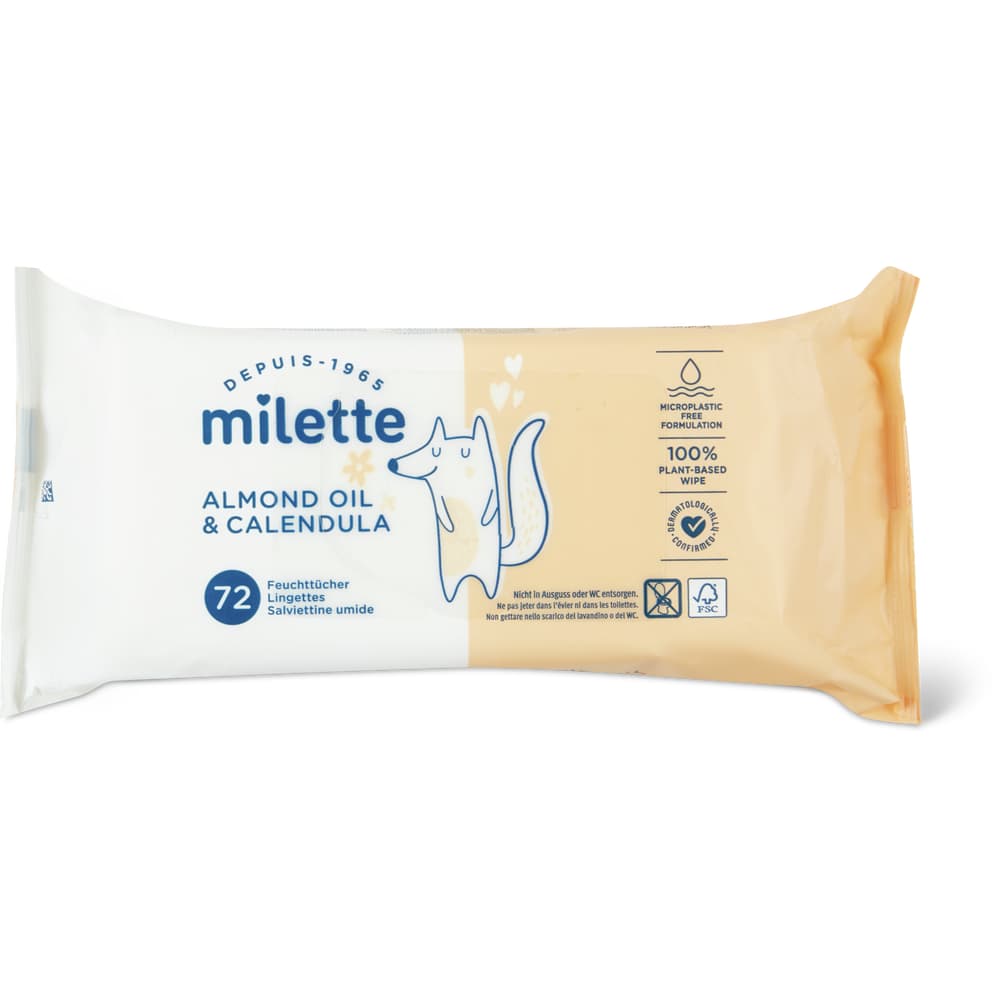 Milette Feuchttücher Almond Oil & Calendula