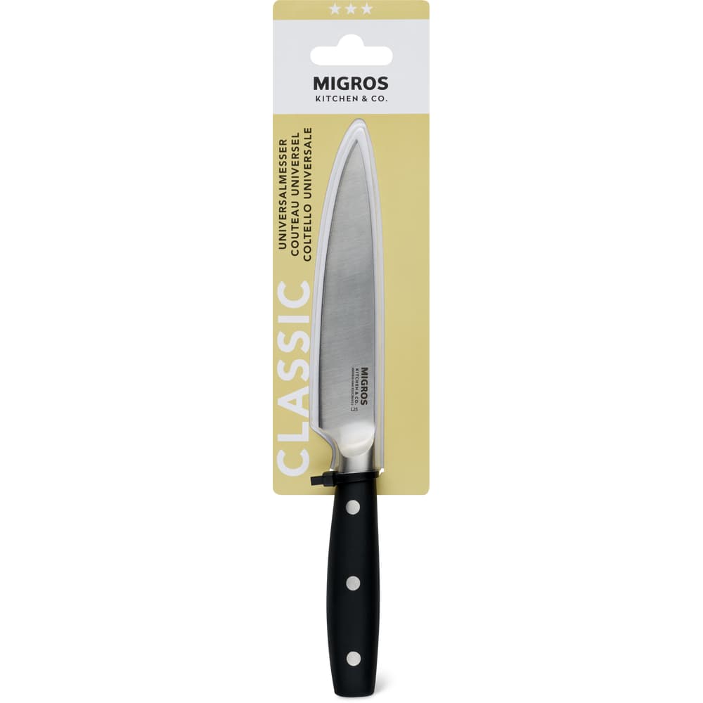 Migros Kitchen & Co. Universalmesser schwarz, Stahl, Klinge: 12 cm