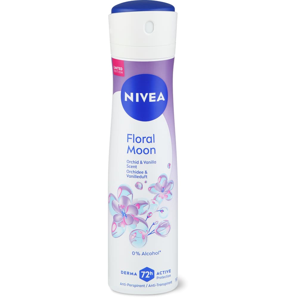 Nivea Deo Spray Floral Moon 72h, 0% Alkohol, Anti-Transpirant