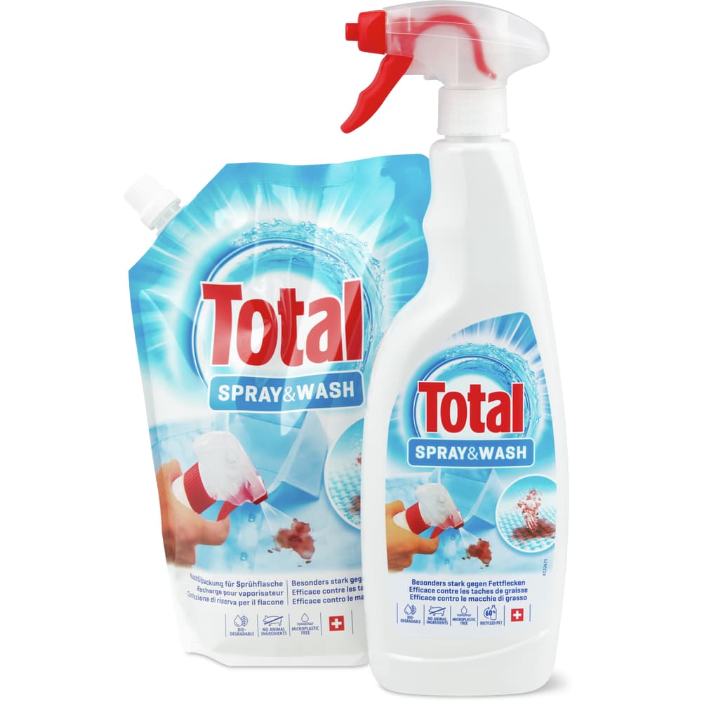 Total Spray & Wash Multi-Flecken-Vorwaschspray + Nachfüllung Fettflecken