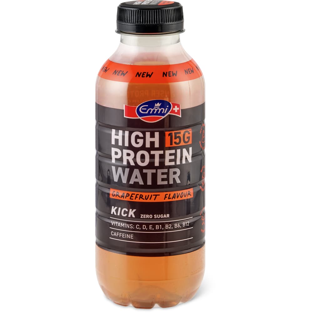 Emmi High Protein Water Kick Grapefruit Flavour mit Koffein und Vitaminen