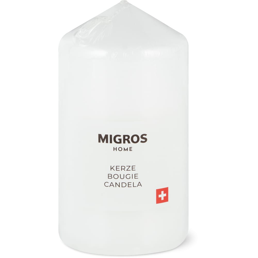 Migros Home Zylinderkerze weiß, Wachs, 70h, 150 x 80mm, 550g