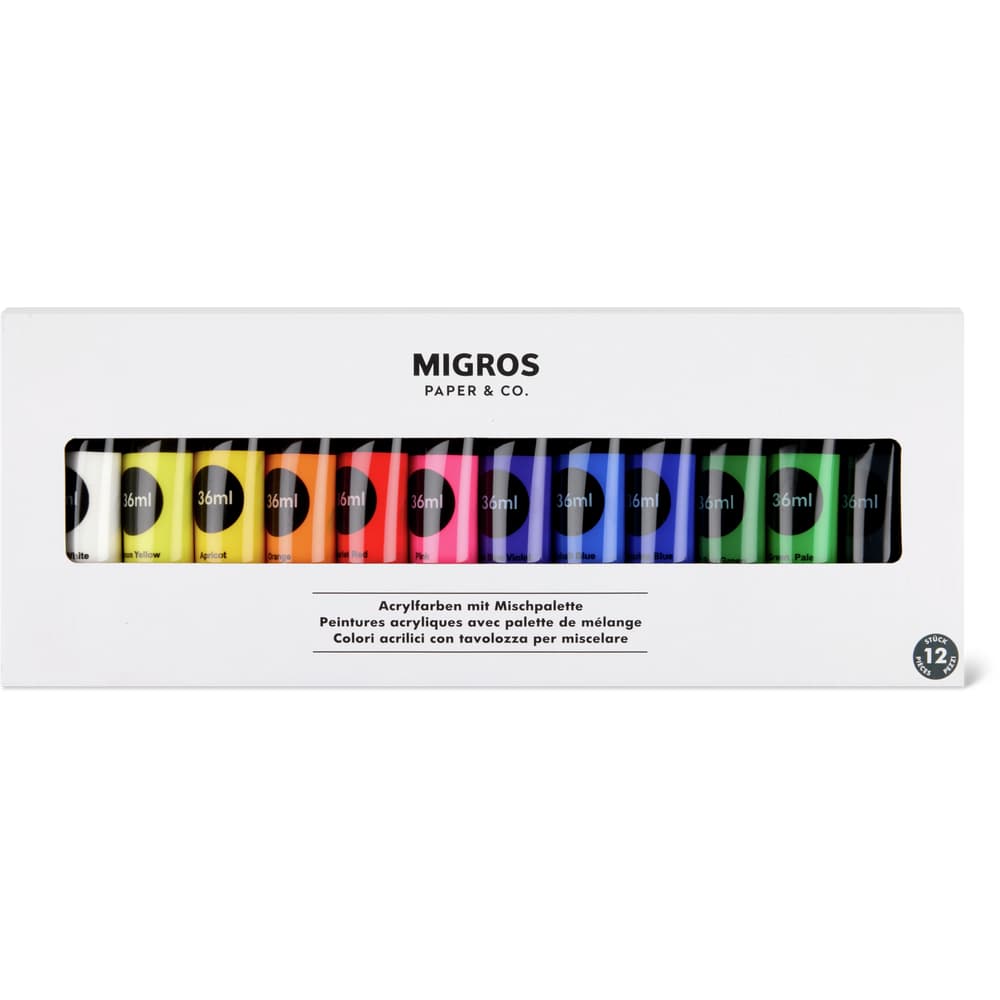 Migros Paper & Co. Acrylfarben 12 Stück