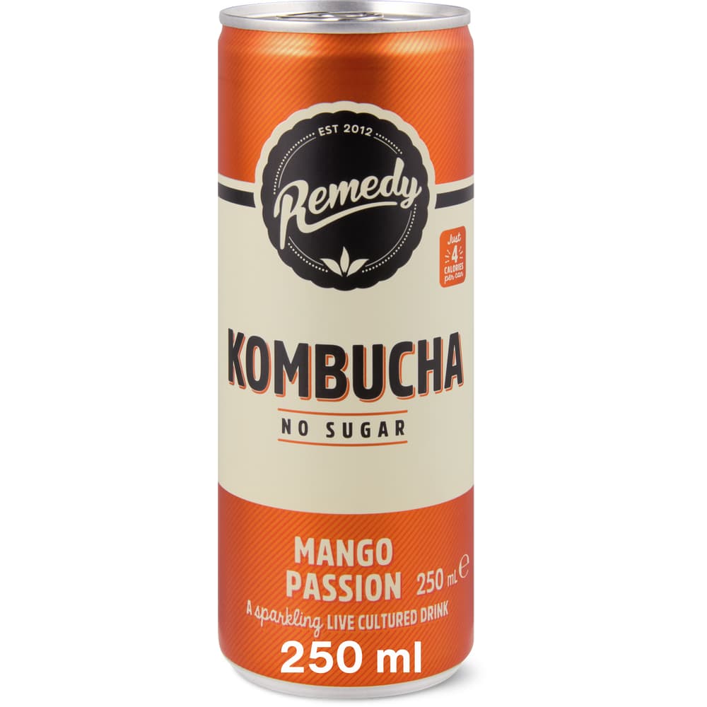 Remedy Kombucha Fermentiertes Teegetränk Mango-Passionsfrucht