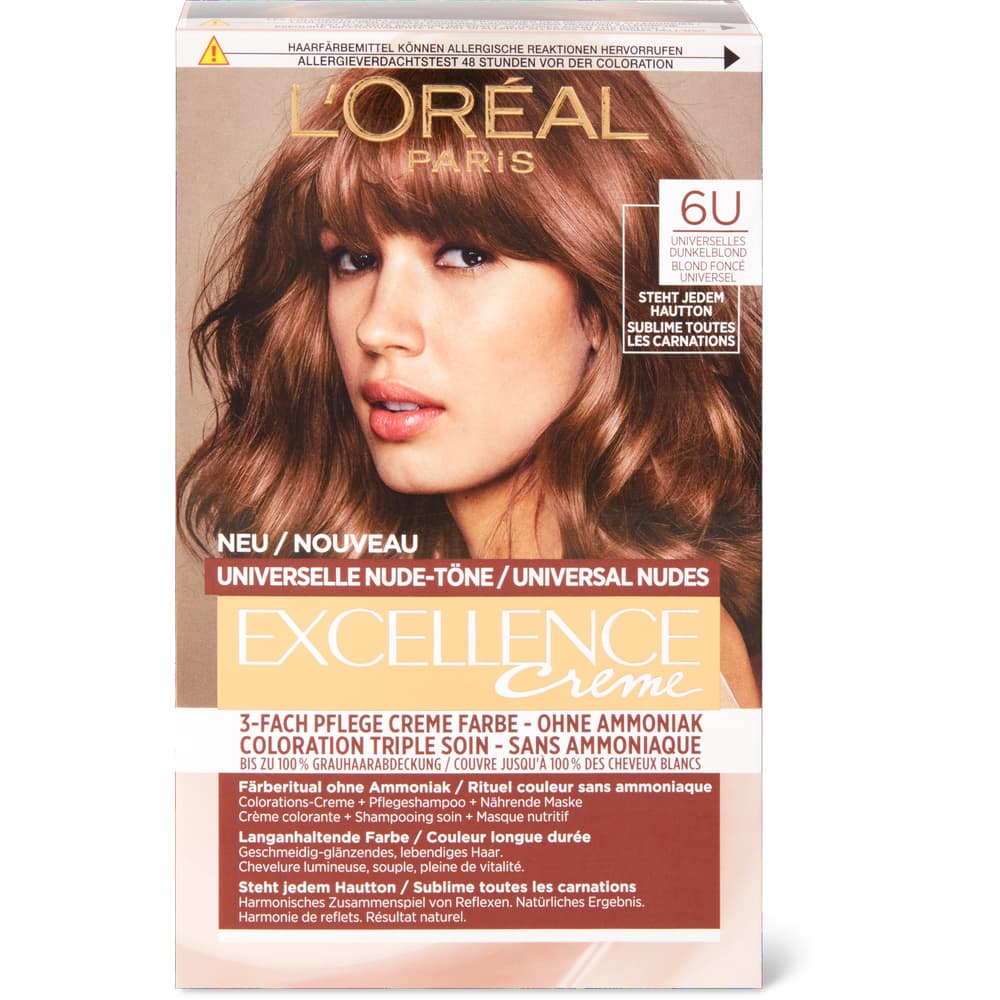 L'Oréal Paris Coloration Nude 6U Dunkelblond, permanent, ohne Ammoniak