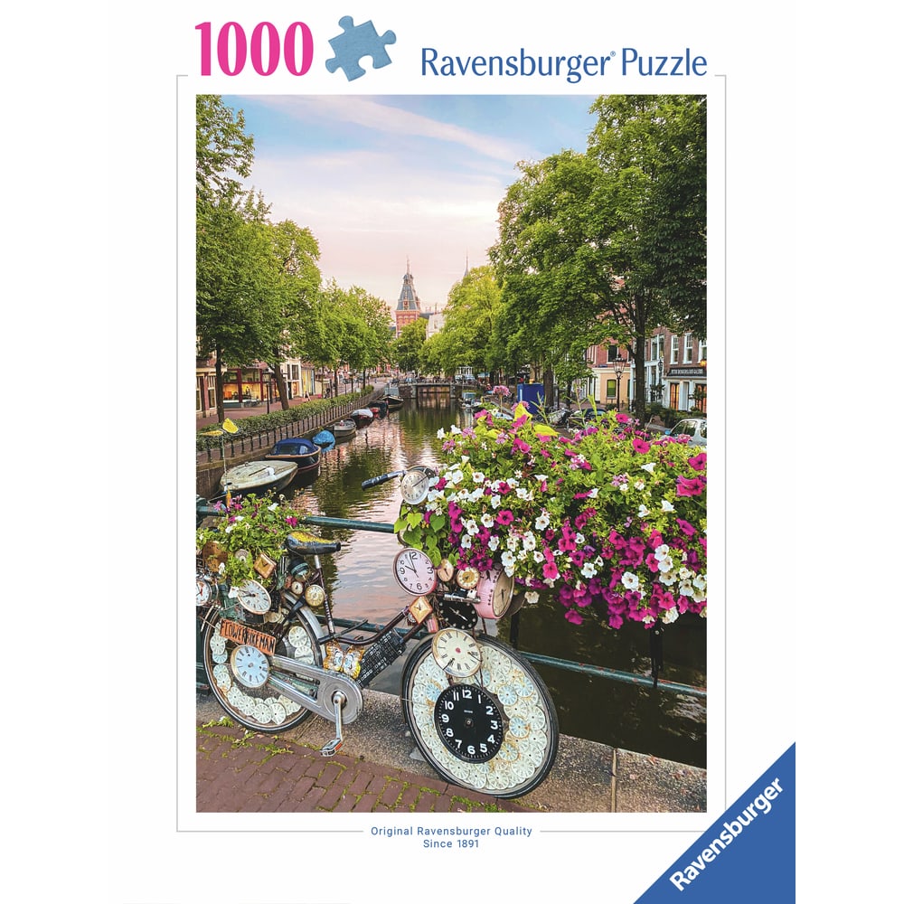 Ravensburger Puzzle Fahrrad und Blumen in Amsterdam 1000 Teile