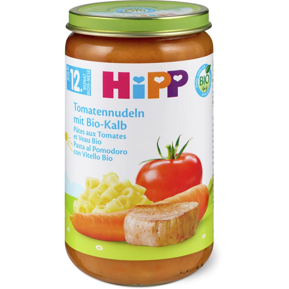 Hipp Tomatennudeln mit Bio Kalb Bio, nach 12 Monaten