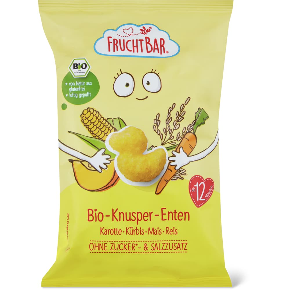 Fruchtbar Bio Gepuffter Snack, Karotte, Kürbis, Mais & Reis Ab 12 Monaten