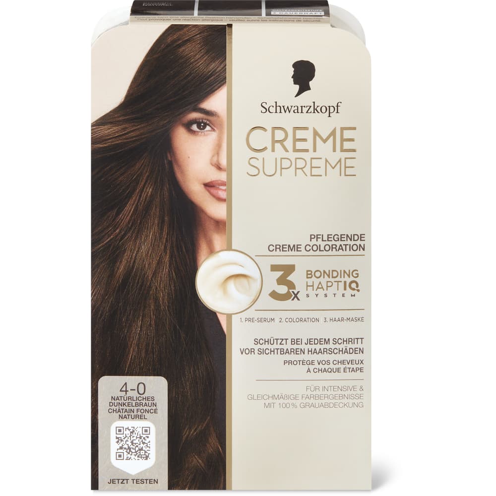 Schwarzkopf Creme Supreme Coloration 4.0 Natürliches Dunkelbraun, permanent