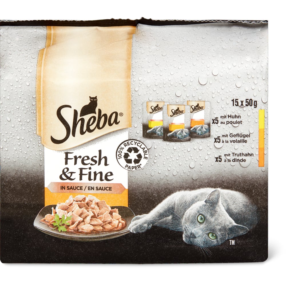Sheba Fresh & Fine Häppchen in Sauce Huhn, Geflügel & Truthahn