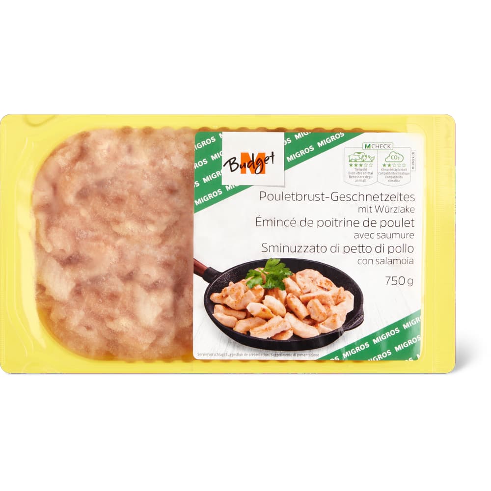 M-Budget Pouletbrust-geschnetzeltes mit Würzlake